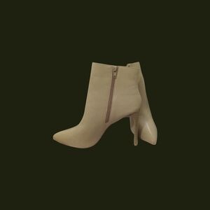 H by Halston Hally Taupe Vegan Leather Ankle Heeled Boots!